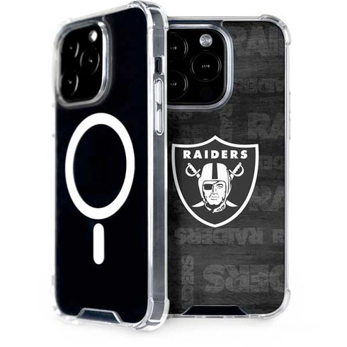 NFL Las Vegas Raiders Black & White iPhone 15 Pro MagSafe Case